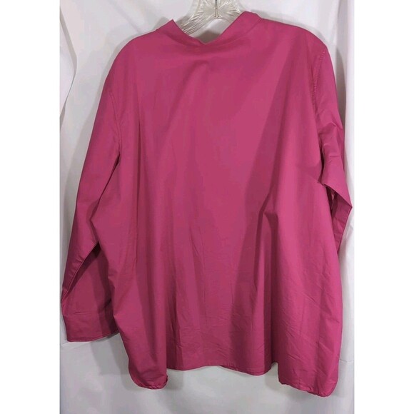 d & co Blouse Long Sleeve Pleaded Detail Hot Pink Size 1X Womans - Picture 4 of 11
